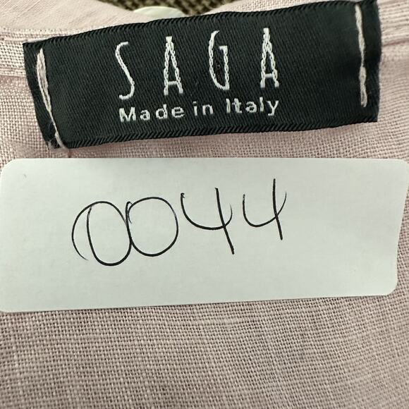 Saga Made In Italy Linen Button Front Tunic Women’s One Size Pink Lagenlook - Picture 7 of 9